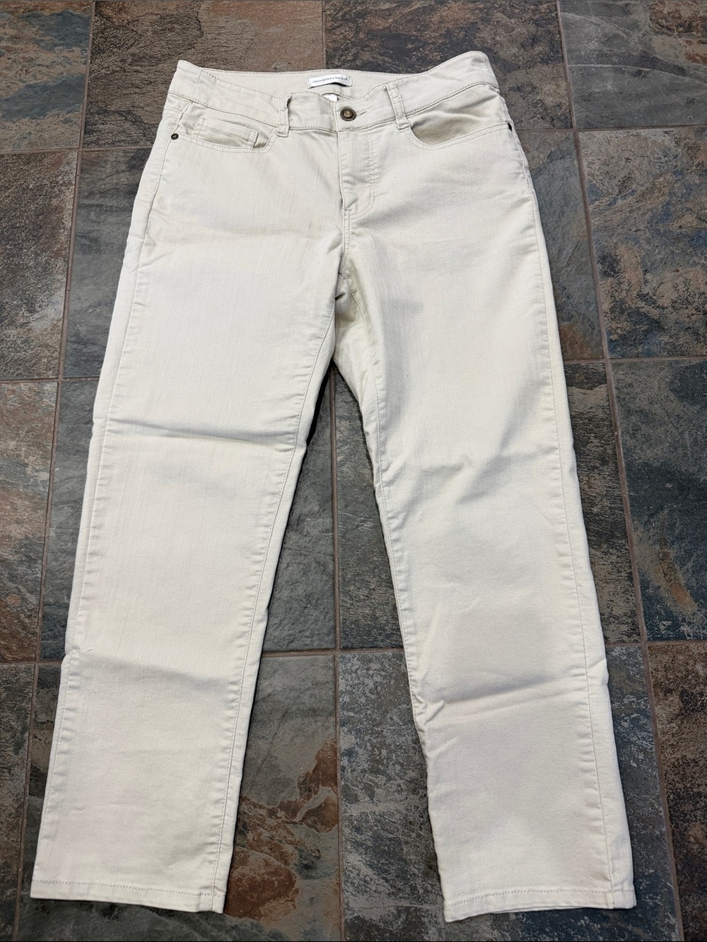 Christopher & Banks Cream Cropped Women's Pants